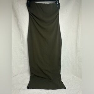 STRAPLESS GREEN DRESS - FITTED TIGHT - SIZE MEDIUM